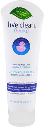 Live Clean, Baby, Baby Lotion, Calming Bedtime, 7.7 fl oz (227 ml) ,صحة الأطفال، العناية بالبشرة