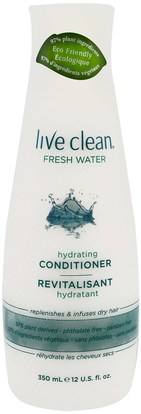 Live Clean, Hydrating Conditioner, Fresh Water, 12 fl oz (350 ml) ,حمام، الجمال، دقة بالغة، فروة الرأس