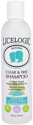 Logic Products, LiceLogic, Clear & Free Shampoo, Peppermint, 8 fl oz (236 ml) ,حمام، الجمال، دقة بالغة، فروة الرأس، الشامبو