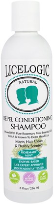 Logic Products, LiceLogic, Repel Conditioning Shampoo, Rosemary Mint, 8 fl oz (236 ml) ,حمام، الجمال، الشعر، فروة الرأس، الشامبو، مكيف