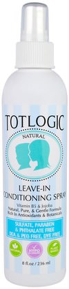 Logic Products, TotLogic, Leave-In Conditioning Spray, 8 fl oz (236 ml) ,حمام، جمال، شعر، فروة الرأس، رذاذ الشعر الطبيعي، تصفيف الشعر هلام
