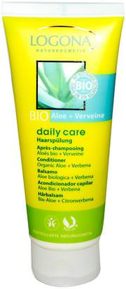 Logona Naturkosmetik, Daily Care, Conditioner, Organic Aloe + Verbena, 3.4 fl oz (100 ml) ,حمام، الجمال، الشعر، فروة الرأس، الشامبو، مكيف، مكيفات