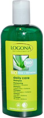 Logona Naturkosmetik, Daily Care, Shampoo, Organic Aloe + Verbena, 8.5 fl oz (250 ml) ,حمام، الجمال، الشعر، فروة الرأس، الشامبو، مكيف