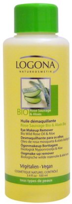 Logona Naturkosmetik, Eye Makeup Remover, Bio Wild Rose Oil & Aloe, 3.4 fl oz (100 ml) ,Herb-sa