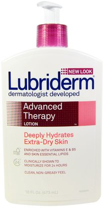 Lubriderm, Advanced Therapy Lotion, Deeply Hydrates Extra-Dry Skin, 16 fl oz (473 ml) ,حمام، الجمال، غسول الجسم