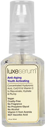 LuxeBeauty, Luxe Serum, Anti-Aging Youth Activating, 1 fl oz (30 ml) ,الجمال، العناية بالوجه، الكريمات المستحضرات، الأمصال، نوع البشرة مكافحة الشيخوخة الجلد