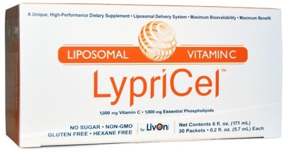 LypriCel, Liposomal Vitamin C, 30 Packets, 0.2 fl oz (5.7 ml) Each ,الفيتامينات، فيتامين ج، فيتامين ج الليبوسومات