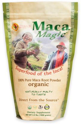 Maca Magic, Organic, 100% Pure Maca Root Powder, 2.2 lbs (1000 g) ,المكملات الغذائية، أدابتوغن