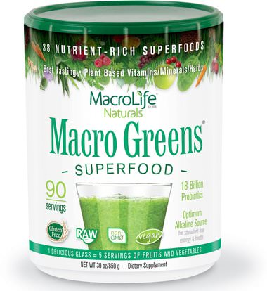 Macrolife Naturals, Macro Greens, Superfood, 30 oz (850 g) ,المكملات الغذائية، سوبرفوودس، الخضر، الخضر الماكرو