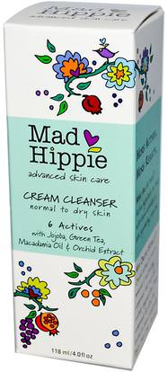 Mad Hippie Skin Care Products, Cream Cleanser, 6 Actives, 4.0 fl oz (118 ml) ,الجمال، العناية بالوجه، نوع الجلد العادي لتجف الجلد، فيتامين c