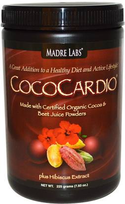 Madre Labs, CocoCardio, Certified Organic Cocoa & Beet Juice Powders, Plus Hibiscus Extract ,الغذاء، الكاكاو (الكاكاو) الشوكولاته، مسحوق الكاكاو & يمزج، مختبرات مادري المشروبات وظيفية