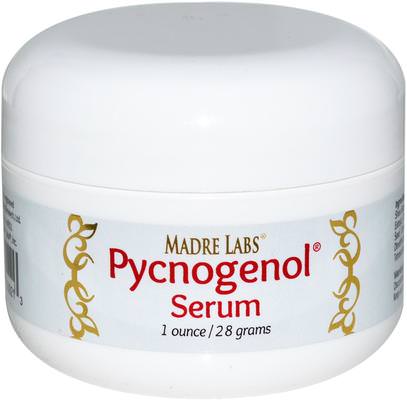 Madre Labs, Pycnogenol Serum (Cream), Soothing and Anti-Aging, 1 oz. (28 g) ,مادر مختبرات العناية بالوجه، ومكافحة الشيخوخة