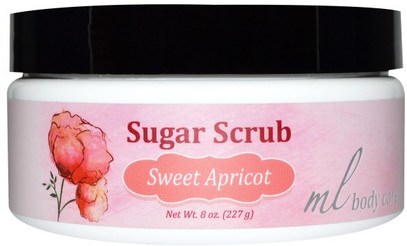 Madre Labs, Sugar Scrub, Sweet Apricot, Gentle Exfoliator with Argan & Marula Oils + Shea Butter, 7 oz. (198 g) ,حمام، الجمال، بدن، الدعك، أرجان، حمام