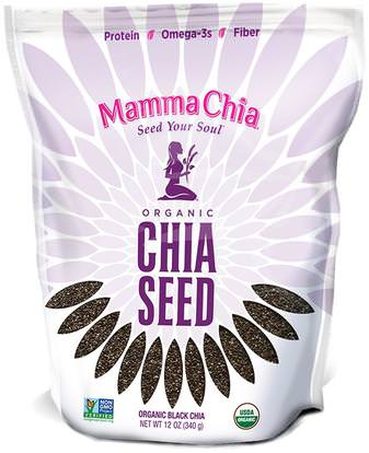 Mamma Chia, Organic Black Chia Seed, 12 oz (340 g) ,المكملات الغذائية، إيفا أوميجا 3 6 9 (إيبا دا)، بذور شيا