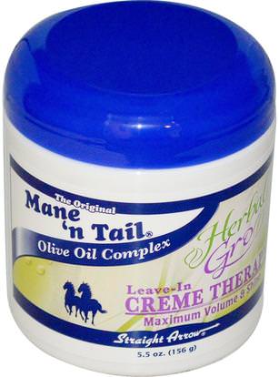 Mane n Tail, Herbal Gro, Leave-In Creme Therapy, 5.5 oz (156 g) ,حمام، الجمال، الشعر، فروة الرأس، الشامبو، مكيف، مكيفات