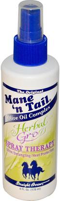 Mane n Tail, Herbal Gro Spray Therapy, 6 fl oz (178 ml) ,حمام، الجمال، الشعر، فروة الرأس، الشامبو، مكيف، مكيفات