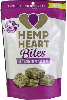 Manitoba Harvest, Hemp Heart Bites, Crunchy Hemp Snacks, 4 oz (113 g) ,المكملات الغذائية، إيفا أوميجا 3 6 9 (إيبا دا)، منتجات القنب