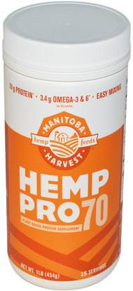 Manitoba Harvest, Hemp Pro 70, 1 lb (454 g) ,المكملات الغذائية، إيفا أوميجا 3 6 9 (إيبا دا)، منتجات القنب، مسحوق بروتين القنب