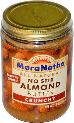 MaraNatha, No Stir Almond Butter, Crunchy, 12 oz (340 g) ,الطعام، زبدة الجوز، زبدة اللوز
