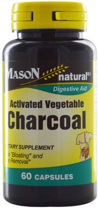 Mason Naturals, Activated Vegetable Charcoal, 60 Capsules ,المكملات الغذائية، المعادن، الفحم المنشط