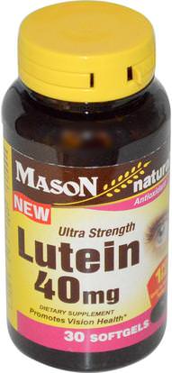 Mason Naturals, Lutein, 40 mg, 30 Softgels (Discontinued Item) ,المكملات الغذائية، مضادات الأكسدة، اللوتين