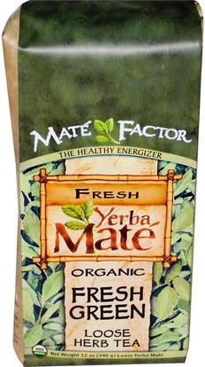 Mate Factor, Organic Yerba Mate, Fresh Green, Loose Herb Tea, 12 oz (340 g) ,الطعام، شاي الأعشاب، يربا، ميت