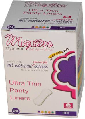 Maxim Hygiene Products, Ultra Thin Panty Liners, Lite, 24 Panty Liners ,حمام، الجمال، المرأة