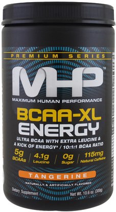 Maximum Human Performance, LLC, Premium Series, BCAA-XL Energy, Tangerine, 10.6 oz (300 g) ,والصحة، والطاقة، والمكملات الغذائية، والأحماض الأمينية، بكا (سلسلة متفرعة من الأحماض الأمينية)