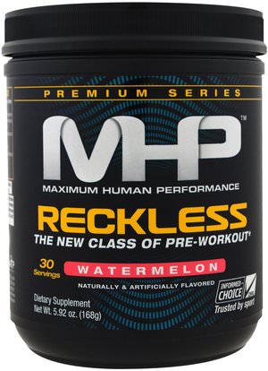 Maximum Human Performance, LLC, Reckless Pre-Workout, Watermelon, 5.92 oz (168 g) ,والرياضة، تجريب