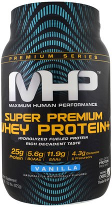 Maximum Human Performance, LLC, Super Premium Whey Protein, Vanilla, 1.82 lbs (825 g) ,المكملات الغذائية، بروتين مصل اللبن، والعضلات