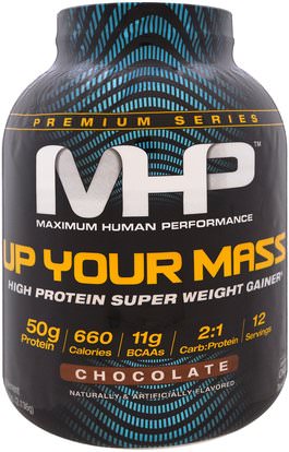 Maximum Human Performance, LLC, Up Your Mass, High Protein Super Weight Gainer, Chocolate, 4.71 lbs (2,136 g) ,والرياضة، والرياضة