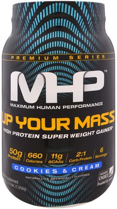 Maximum Human Performance, LLC, Up Your Mass, High Protein Super Weight Gainer, Cookies & Cream, 2.33 lbs (1,056 g) ,والرياضة، والرياضة