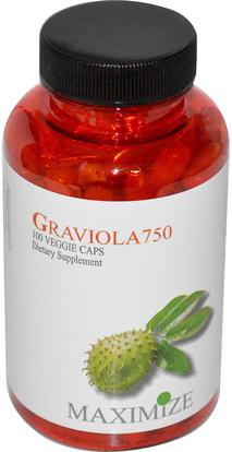 Maximum International, Graviola 750, 100 Veggie Caps ,الأعشاب، غرافيولا