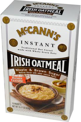 McCanns Irish Oatmeal, Instant Oatmeal, Maple & Brown Sugar, 10 Packets, 43 g Each ,الطعام، الأطعمة، الحبوب