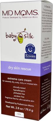 MD Moms, Baby Silk, Dry Skin Rescue, Fragrance Free, 2.8 oz (79.4 g) ,Herb-sa