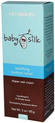 MD Moms, Baby Silk, Soothing Bottom Relief, Diaper Rash Cream, 3 oz (85 g) ,صحة الطفل، حفاضات، كريمات حفاضات