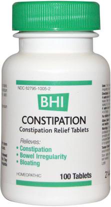 MediNatura, BHI, Constipation, 100 Tablets ,الصحة، الإمساك، ميديناتورا بهي