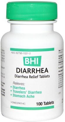 MediNatura, BHI, Diarrhea, 100 Tablets ,الصحة، المغص المغزل المياه