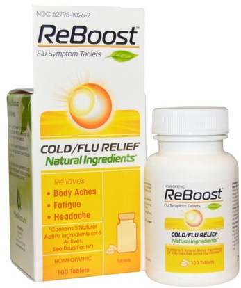 MediNatura, ReBoost, Cold/Flu Relief, Berry, 100 Tablets ,المكملات الغذائية، المثلية، الانفلونزا الباردة والفيروسية، البرد والانفلونزا