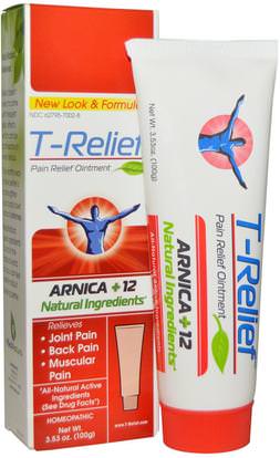 MediNatura, T-Relief, Pain Relief Ointment, 3.53 oz (100 g) ,والمكملات الغذائية، المثلية، ومكافحة الألم