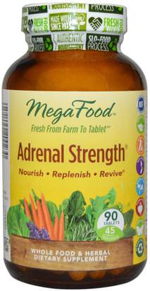 MegaFood, Adrenal Strength, 90 Tablets ,المكملات الغذائية، دعم الكظرية