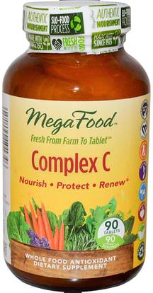 MegaFood, Complex C, 90 Tablets ,الفيتامينات، فيتامين ج المعقدة