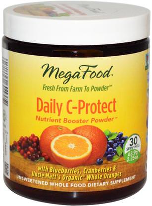 MegaFood, Daily C-Protect, 2.25 oz (63.9 g) ,الفيتامينات، فيتامين ج، فيتامين ج مسحوق وبلورات، التعزيزات الغذائية