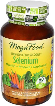 MegaFood, DailyFoods, Selenium, 60 Tablets ,المكملات الغذائية، مضادات الأكسدة، السيلينيوم