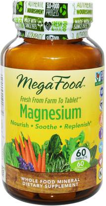 MegaFood, Magnesium, 60 Tablets ,المكملات الغذائية، المعادن، المغنيسيوم