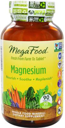 MegaFood, Magnesium, 90 Tablets ,المكملات الغذائية، المعادن، المغنيسيوم