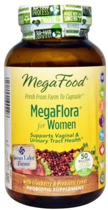 MegaFood, MegaFlora for Women, 90 Capsules ,الصحة، المرأة، المثانة