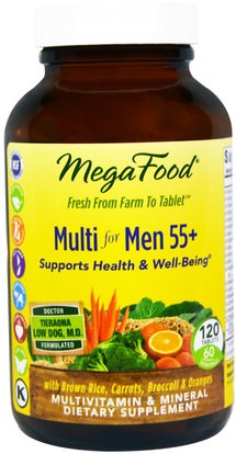 MegaFood, Multi for Men 55+, 120 Tablets ,الفيتامينات، الرجال الفيتامينات