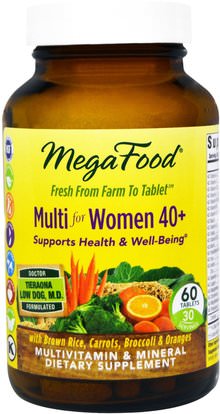 MegaFood, Multi for Women 40 +, 60 Tablets ,الفيتامينات، نساء، الفيتامينات، -، سينيورس