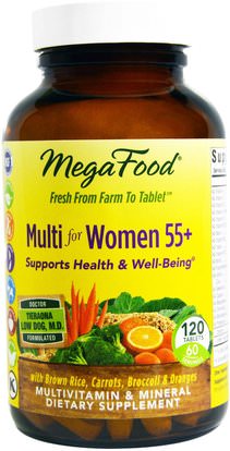 MegaFood, Multi for Women 55+, 120 Tablets ,الفيتامينات، نساء، الفيتامينات، -، سينيورس